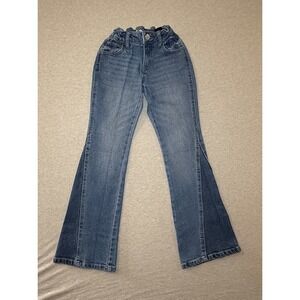 Class Act. kid size 8. two tone blue jean.‎ bell bottom. medium and light wash.